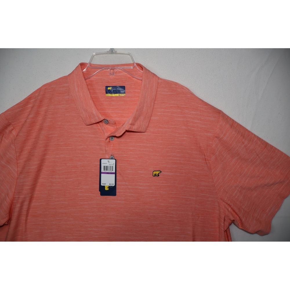 Jack Nicklaus Mens XXL Performance Golf Polo‎ Shirt Coral Orange Space Dye NWT